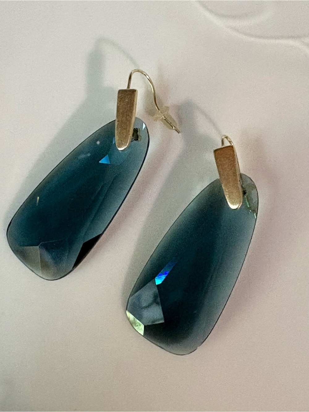 Kendra Scott Smokey Teal Faceted Drop Earrings